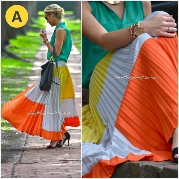Anthropologie pleated color block maxi skirt *shop@iamwarrior - Picture 4 of 13